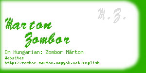 marton zombor business card