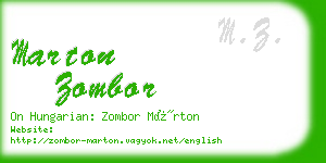 marton zombor business card